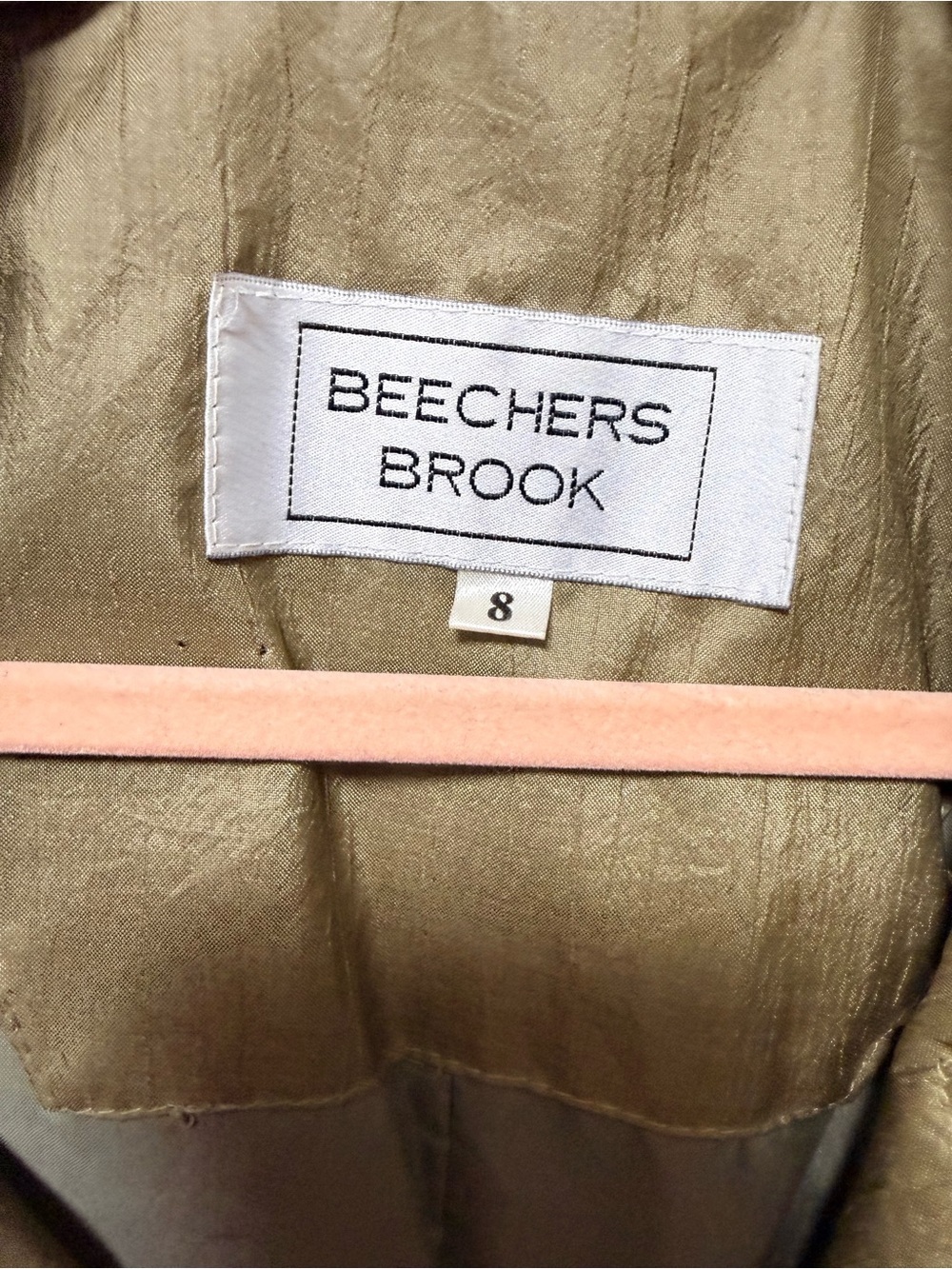 vintage Beechers Brook metallic olive green double-breasted trench coat - Picture 2 of 9